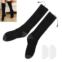 electric heated socks soft thicken cotton usb rechargeable battery thermal socks grey black fast heater heated socks