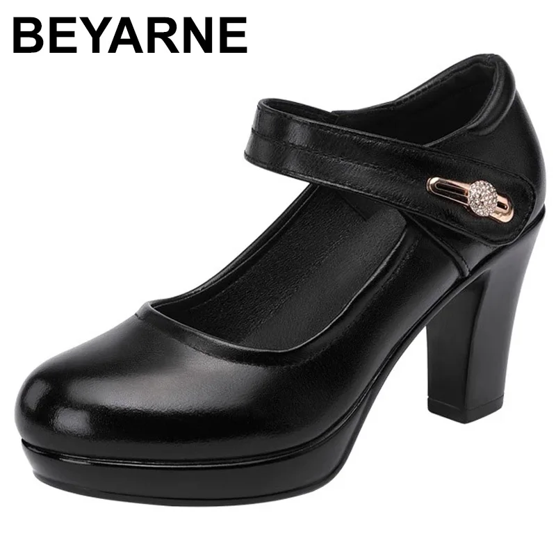 

BEYARNEPlus Size 32-43 White Wedding Shoes Women Pumps 2021 Summer Fall Buckle High Heels SHoes Ladies Platform Pumps Block Heel