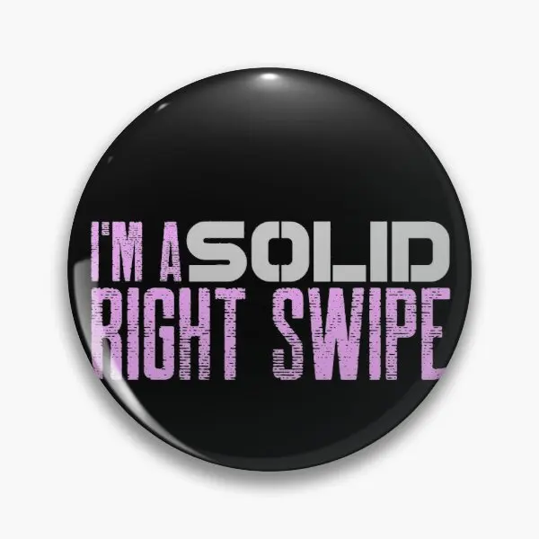 

I M A Solid Right Swipe Soft Button Pin Women Metal Cartoon Clothes Collar Brooch Badge Gift Lover Fashion Decor Jewelry Funny