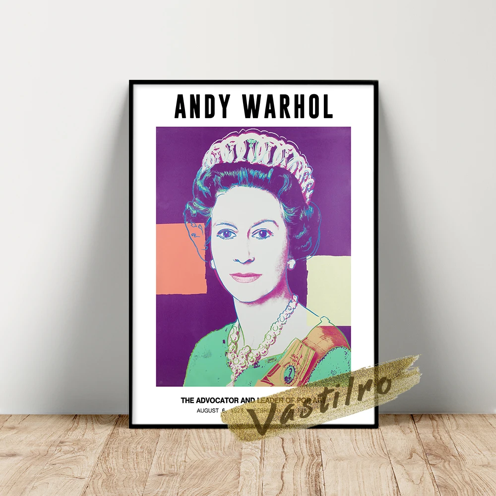 

Andy Warhol Museum Exhibition Poster, Warhol Pop Art Reigning Queens Prints, Queen Elizabeth Ii Of The United Kingdom Wall Art
