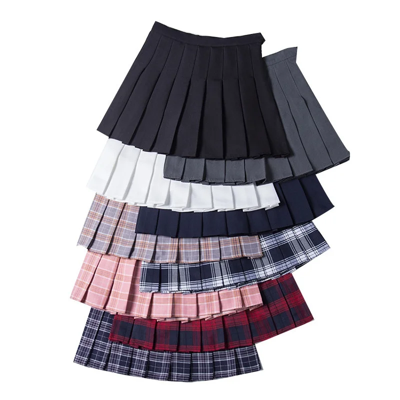 

Fashion Women Skirt Preppy Style Plaid Skirts High Waist Chic Student Pleated Skirt Harajuku Uniforms Ladies Girls Dance Skirts