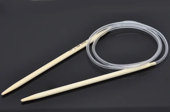 

Bamboo Circular Knitting Needle Transparent Tube Crochet Hook DIY Weaving Needlework Home Supplies (US Size 8/5mm) 80cm long,1PC