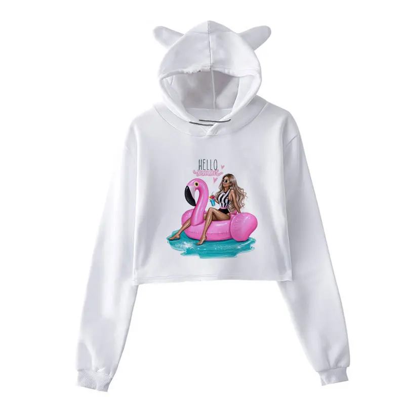 Милые длинные толстовки свитшот уличная одежда в стиле харадзюку кроп-топ