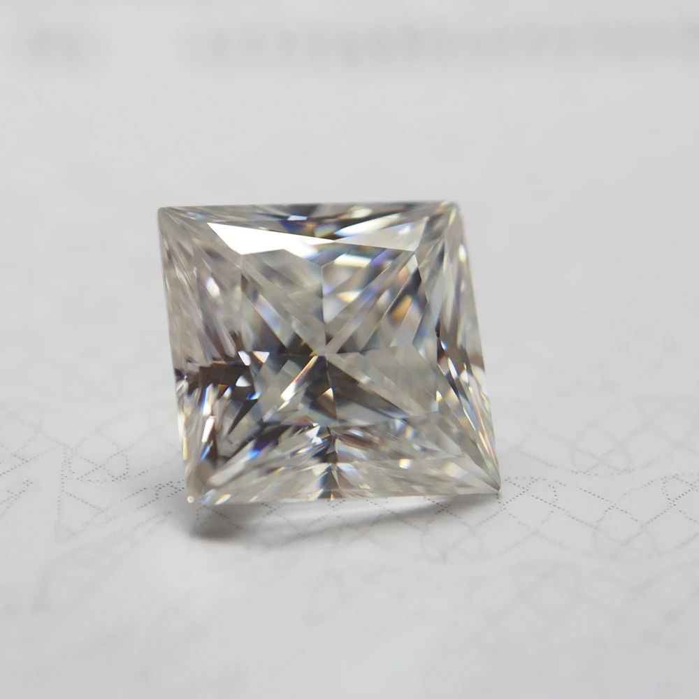 Классический 8 карат 12*12 мм большой размер Priness квадратный резной лабораторный