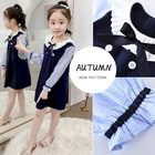 Осеннее платье с вышивкой для девочек детская одежда милое платье в школьном стиле для девочек детская одежда От 4 до 13 лет