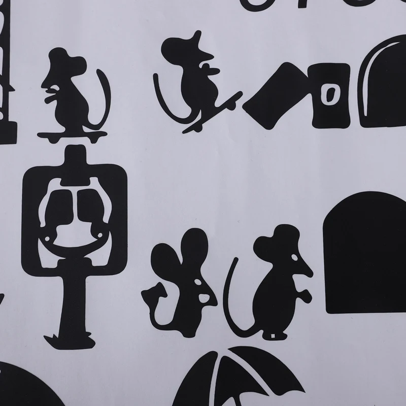 1 шт. черная мышь лестница наклейки 25x55 см смешная s плоская мультяшная Наклейка на