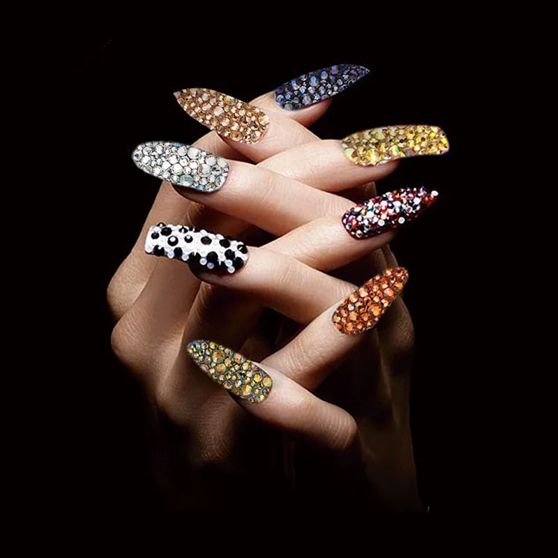 31 стиль 3D микс Размер Стразы для ногтей розовые белые стеклянные с плоским дном