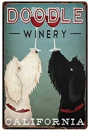 

Жестяная вывеска Doodle винный Ретро металлический знак, настенные украшения для табличка для ручной стержень, для кафе, для клуба 12 х 16 дюймов