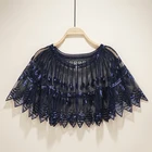 Женские шарфы 1920s Цветочная вышивка женская накидка для вечевечерние в стиле Гэтсби искусственные винтажные сетчатые шарфы для платья