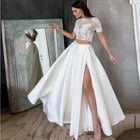 Элегантная атласная юбка до пола с богемным высоким разрезом, элегантная юбка из тафты для фотосессии, вечерние юбки для свиданий, юбки подружки невесты