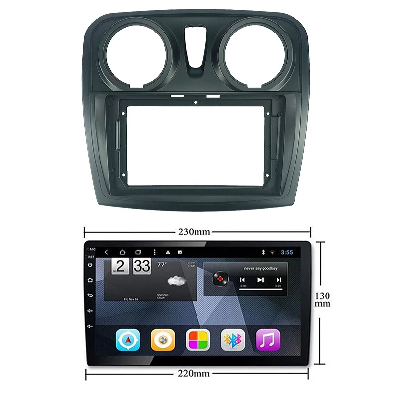 

Car Fascia for Dacia Sandero Symbol Stepway 2014~2017 Stereo 2Din 9INCH DVD Frame Dash Installation Refitting Adaptor Panel Kit