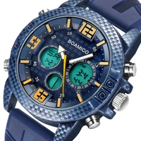 bomaigo mens watches waterproof swim chronograph blue men watch quatz digital led sport watch men male clock man wristwatches