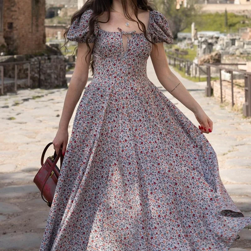 

In 2021, Women's Floral Print Shoulder Strap, Sexy, Back, Elegant, Split,
