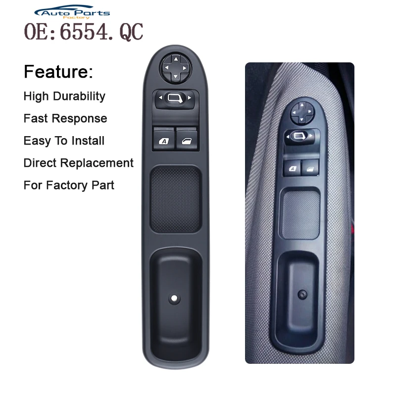 Электрический главный контроль стеклоподъемника для peugeot 207 Citroen C3 Picasso 2007- 6554.QC 6554QC