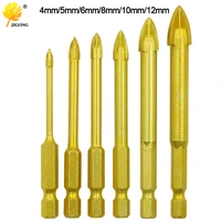 glass drill bit tungsten carbide tip ceramic tile cutter with 14 hex handle power tool accessories