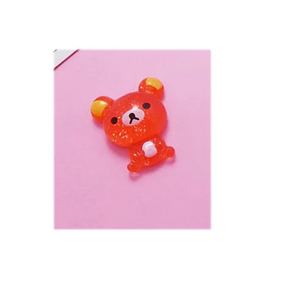 20/50/100 шт миниатюрные из полимерной смолы Kawaii с блестками медведь смолы кабошон с плоской задней поверхностью для украшения телефона Скрапбукинг для рукоделия - Цвет: red