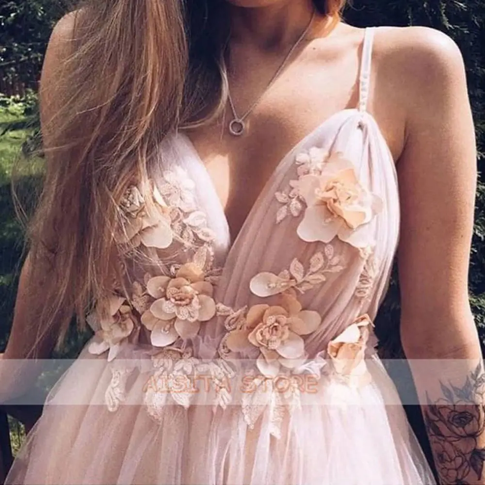 Платье в пол для выпускного вечера с V-образным вырезом без рукавов открытой