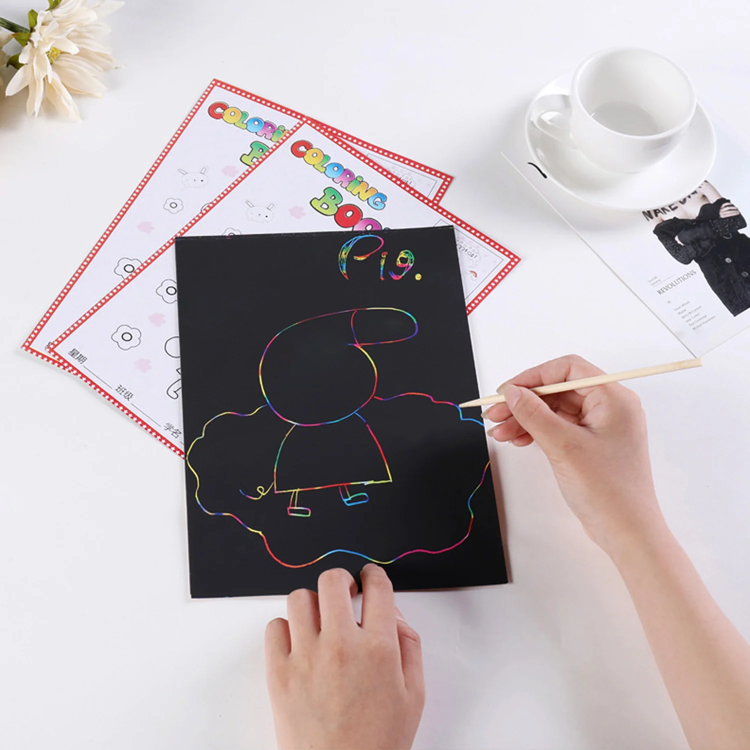 30 шт. радужные скретч карты Волшебная Живопись бумага красочная игрушка для