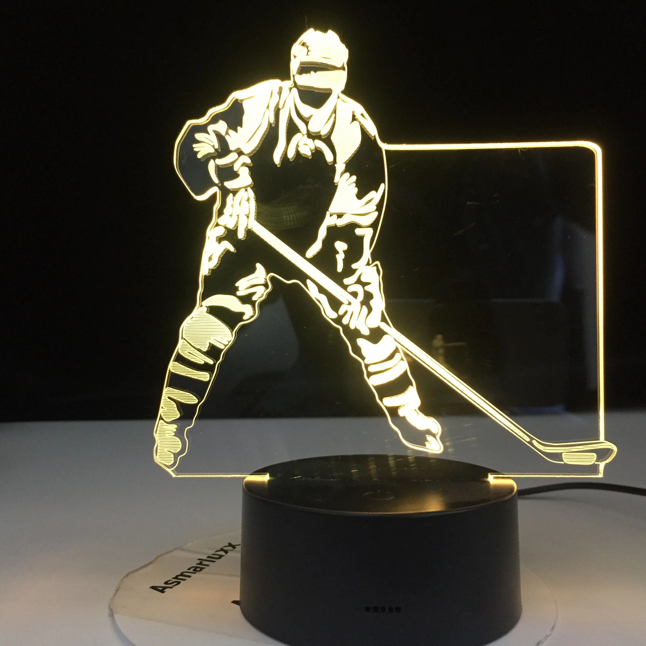 3d лампа для хоккея с шайбой 7 цветов визуальные светодиодные ночники детей