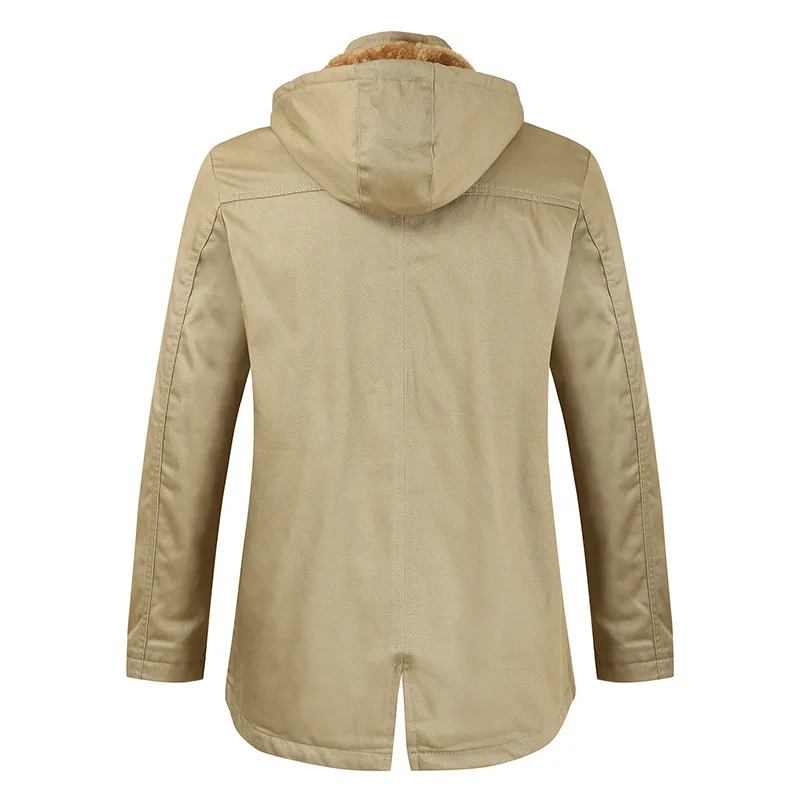 Parkas Winter Jackets Coats Fashion Slim Men's Overcoat Thick Mid-long Hats Casual Hombre Windbreaker Windproof MOOWNUC | Мужская