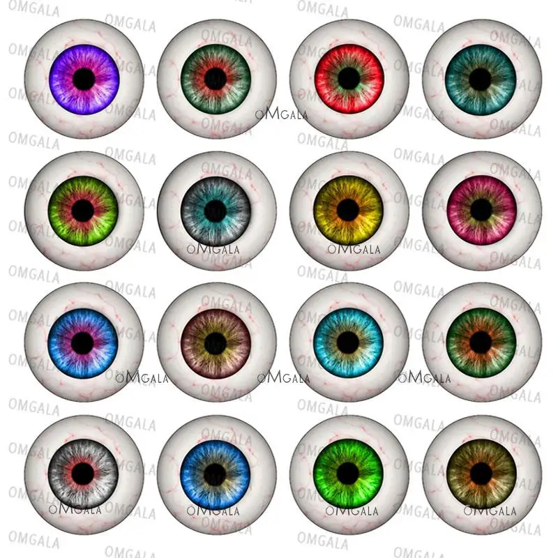 

10-30PCS In Pairs glass eyes cabochons Round 6-30MM Round Dome Dragon Eye Cat Eye Toys DIY Jewelry Accessory MIX Pupil Eye Cameo