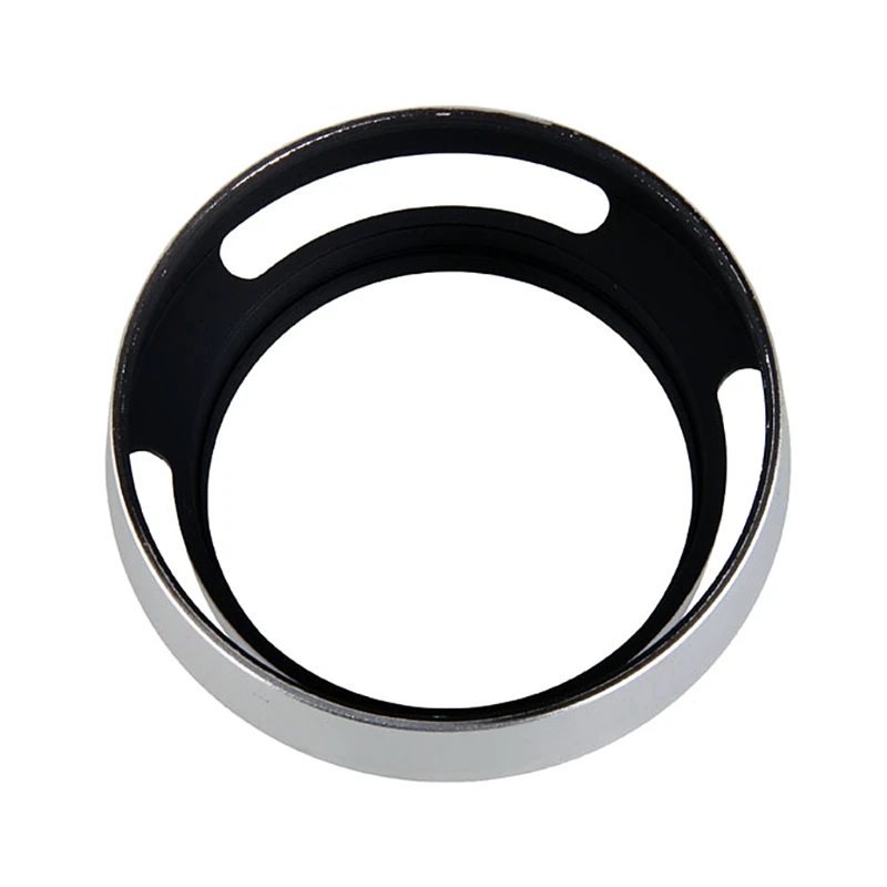 40.5mm Aluminium Silver Lens Oblique Cover Internal Thread Hood For Leica Slr Silver Metal Cutout Lens Hood
