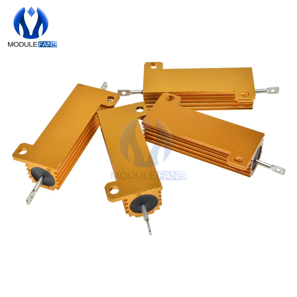 50W 100W Aluminum Power Metal Shell Case Wirewound Resistor 0.01R ~ 100K 1 6 8 10 20 200 500 1K 10K ohm resistance RX24 - купить по