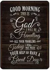 Настенный плакат с надписью Good Morning This Is God, металлический винтажный жестяной знак, декор для кухни, дома, гаража, ретро арт-знак, 12x8 или 12x16 дюймов