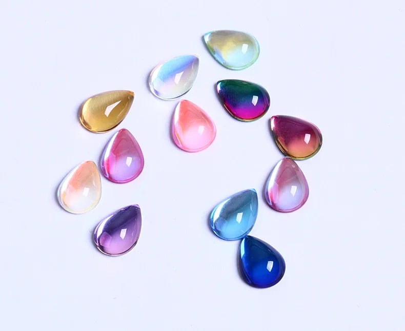 45 шт./пакет натуральный флюорит блестящий кристалл в форме капли воды Стразы