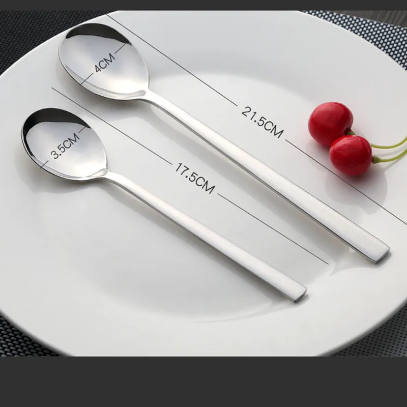 2 шт./компл. ложка из нержавеющей стали десертная кофейная круглая для