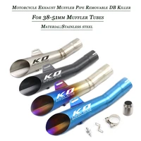 silp on for 38 51mm vent muffler tip tubes refit motorcycle tail exhaust silencer pipe db killer baffler stainless steel system