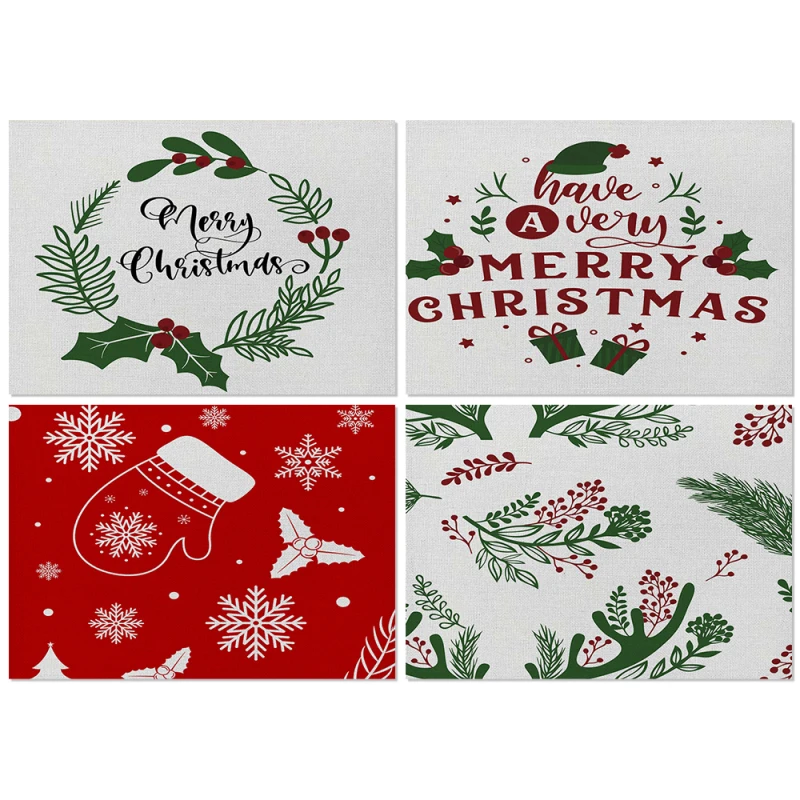 Fuwatacchi Рождественский Декор столовые салфетки льняные Нескользящие коврики