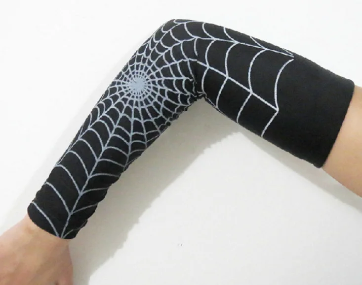 

Pair Of Spider Web Arm Warmer Knit Fingerless Gloves