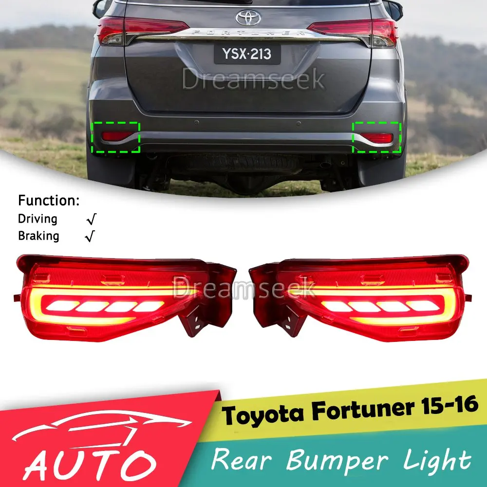 Задний фонарь на бампер для Toyota Fortuner 2015 2016 2017 2018 2019 Светодиодный отражатель