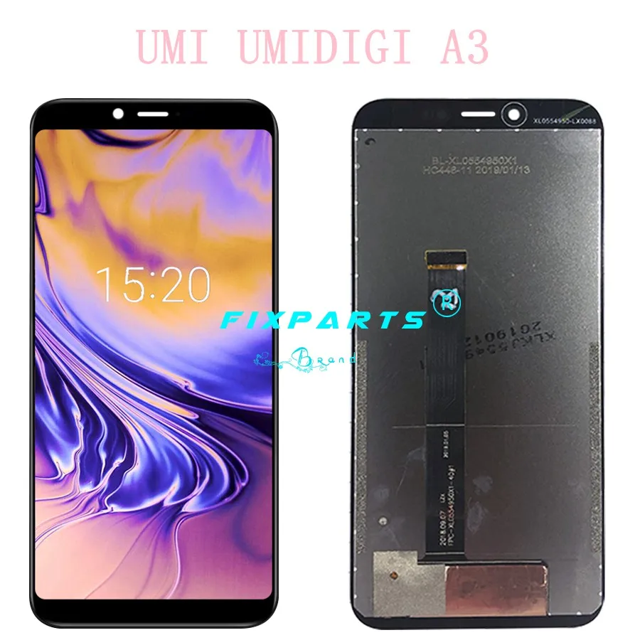 ЖК-дисплей UMI Umidigi A3 5 дюйма кодирующий преобразователь сенсорного экрана в сборе