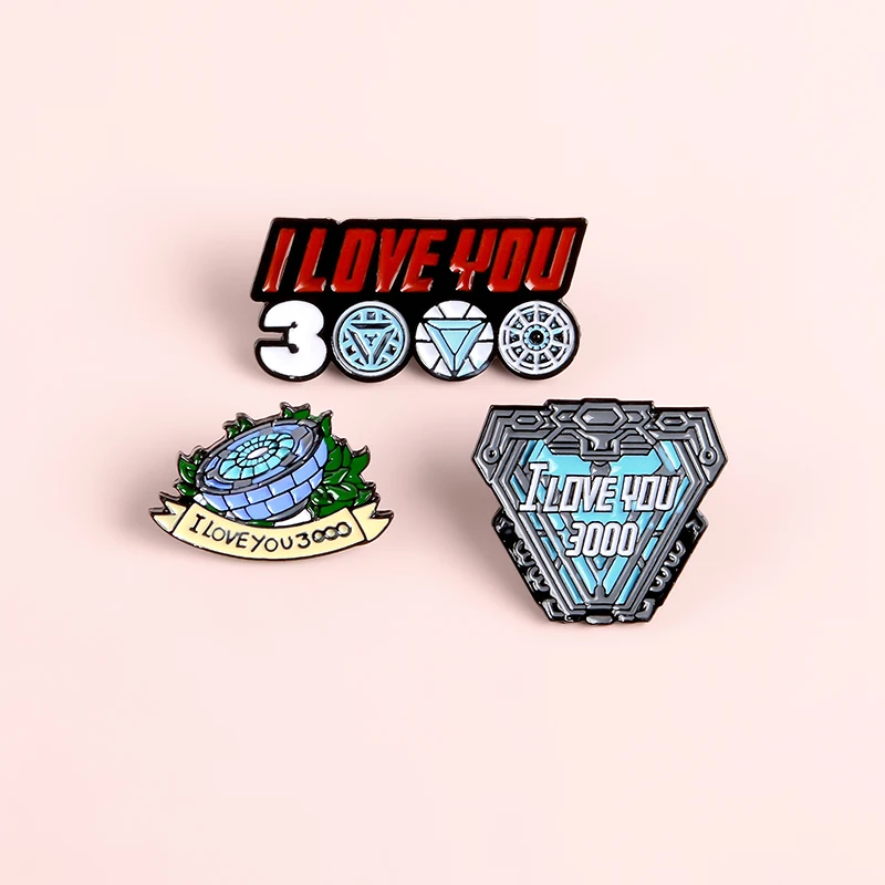 Я Lover вы 3000 раз эмаль на булавке киногероев Человек Броши теплые Цитата штырь