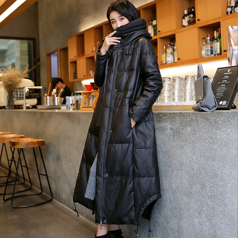 Пальто с натуральным мехом из овчины Женская куртка осенне-зимнее пальто женская