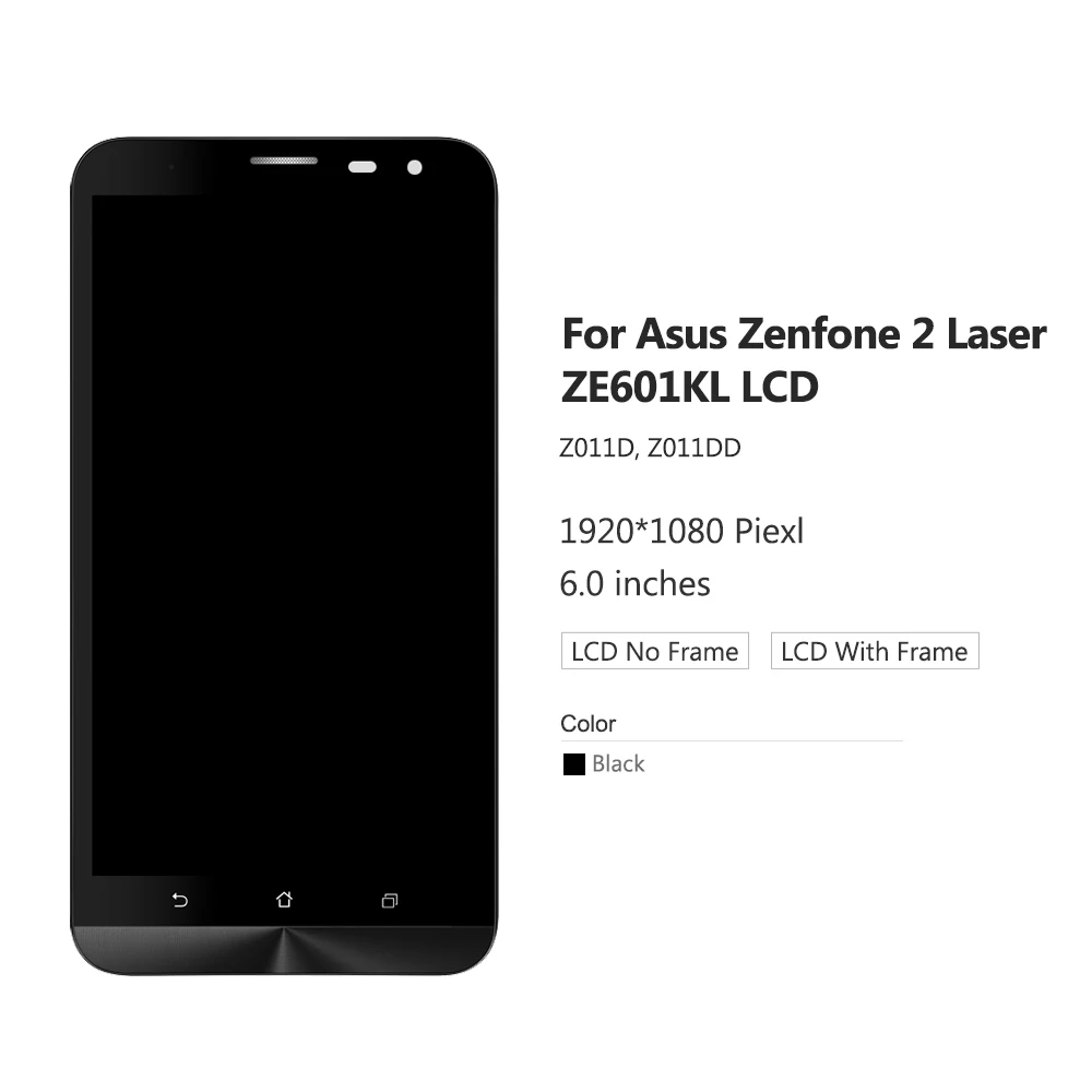 Сенсорный ЖК экран 6 дюймов для Asus ZenFone 2 Laser ZE601KL 601KL Z011D сменный дигитайзер с рамкой