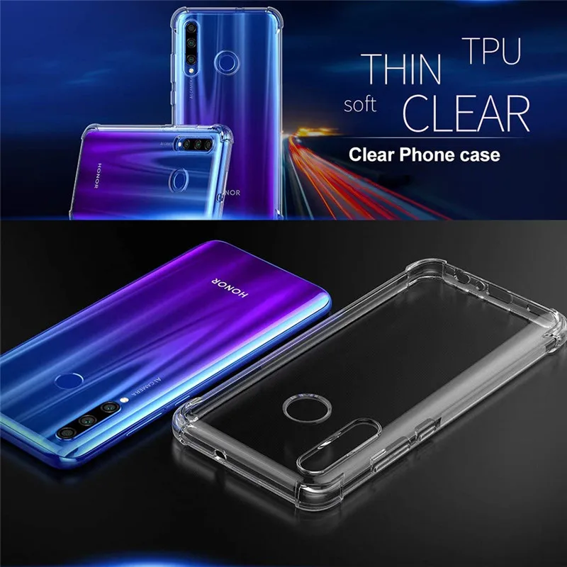 

Honor 30i Silicone Phone Case For Huawei Honor30 i Case+Glass,Airbag Shockproof Protective Cover Honor 30 i 30S Transparent Case