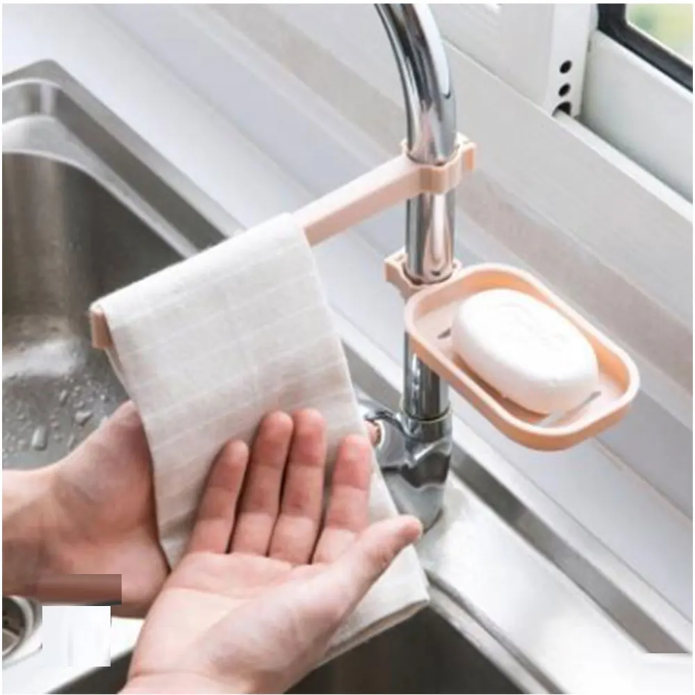 Faucet cistern to receive water of sponge dishcloth kitchen things wears combination suit | Дом и сад