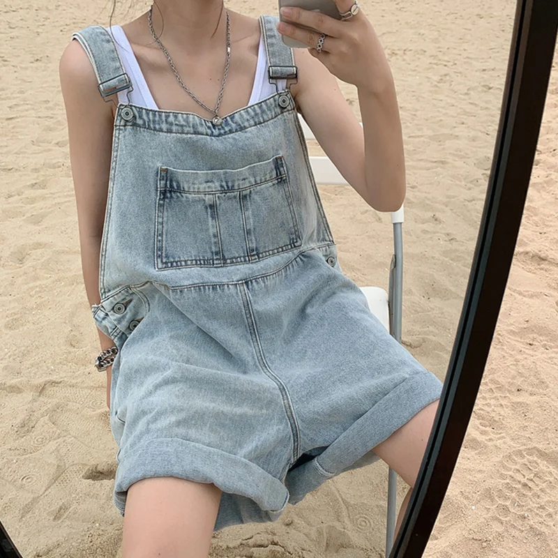 

Джинсовые брюки на подтяжках в Корейском стиле женские свободные стройнящие и прямые широкие брюки в стиле ретро летние новые популярные с...