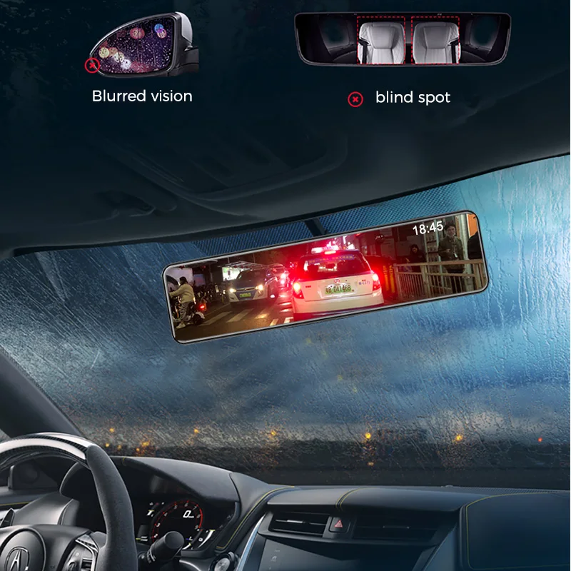 $101.36 OBDPEAK H6 4K Car Video Recorder 12'' Rearview Mirror Car Dvr IMX415 3840*2160P Dash Cam with GPS Night Vision Reverse Camera