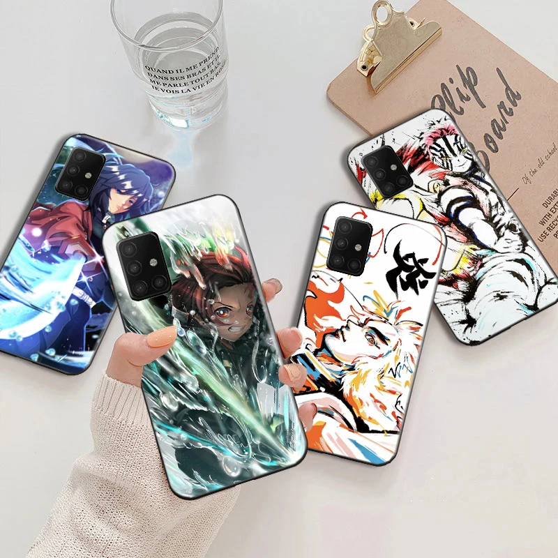 

Cartoon Demon Slayer Anime Phone Case For Samsung Galaxy A11 A21S A31 A32 4G 5G A41 A42 A51 A71 Nezuko Tomioka Giyuu Soft TPU