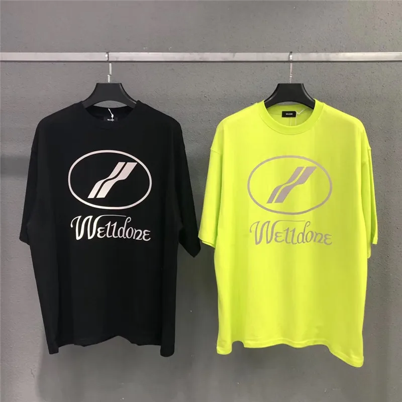 

WELLDONE 3M Reflective T Shirt Women Men1:1 High Quality We11Done Hip-hop WELL DONE Top Tees