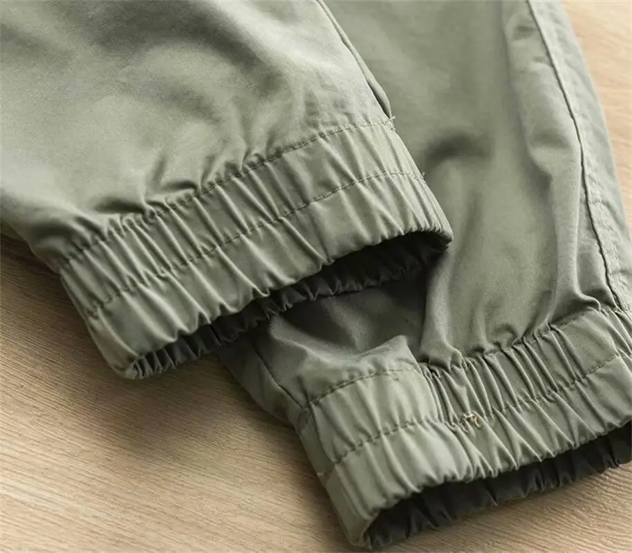 

2021 spring and autumn men's trousers Korean version micro-elastic waist sports trousers thin trousers hip-hop tie pants