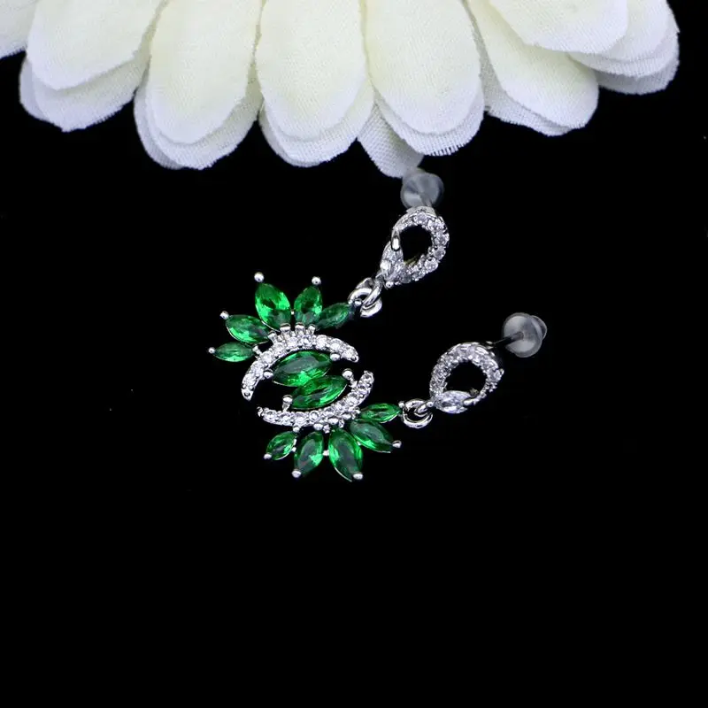 Женские длинные серьги-подвески с камнем серебро 925 пробы | Украшения и