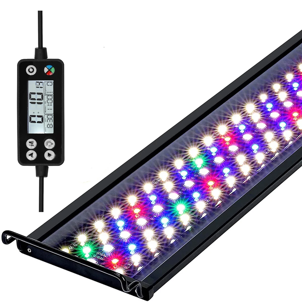 WRGB-luz LED para acuario, l&aacute;mpara subacu&aacute;tica con temporizador, impermeable, para decoraci&oacute;n de acuarios, luces plantadas, 120cm-0