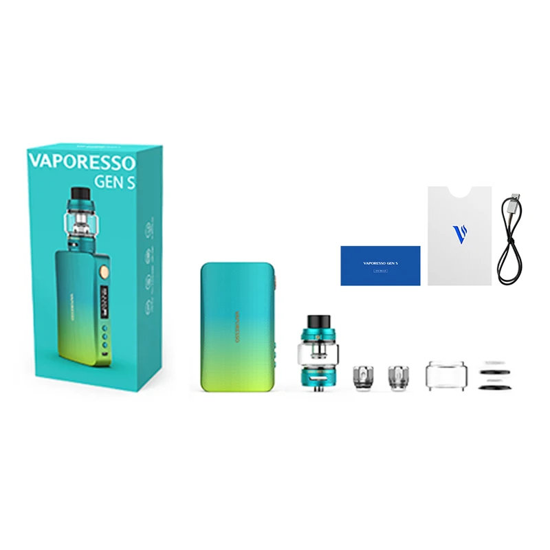 

Original Vaporesso Gen S Kit with 8ml NRG-S Tank 220W DIY Mode GEN S Box Mod and AXON Chip Fit GT4 GT Mesh Coil E Cigarette Vape