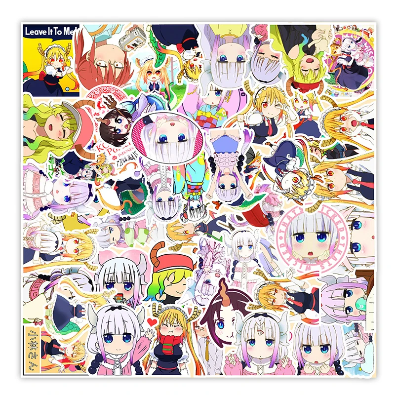

10/30/50 Pcs Anime Miss Kobayashi's Dragon Maid Stickers Cute Girl Decals for Laptop Luggage Waterproof Car Sticker Kids Toy