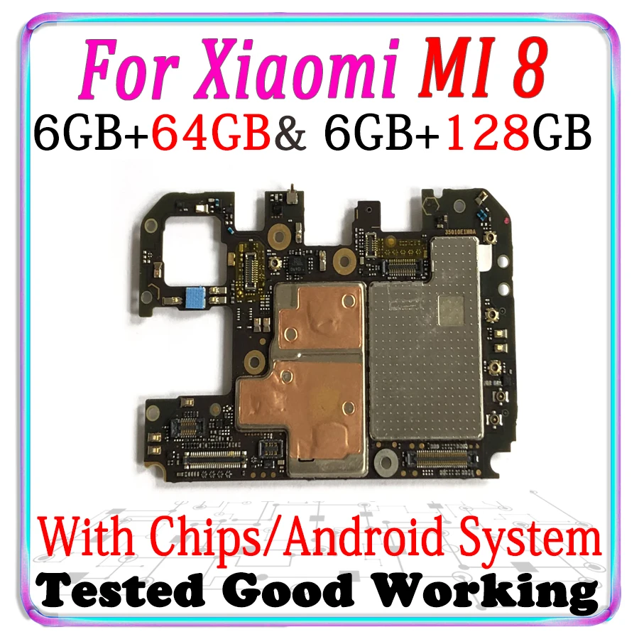 Материнская плата 64 ГБ для материнской платы Xiaomi Mi 8 материнская оригинальная